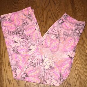 Lotus Leggings Women's Pink Butterfly Print Stretchy Leggings Size Small